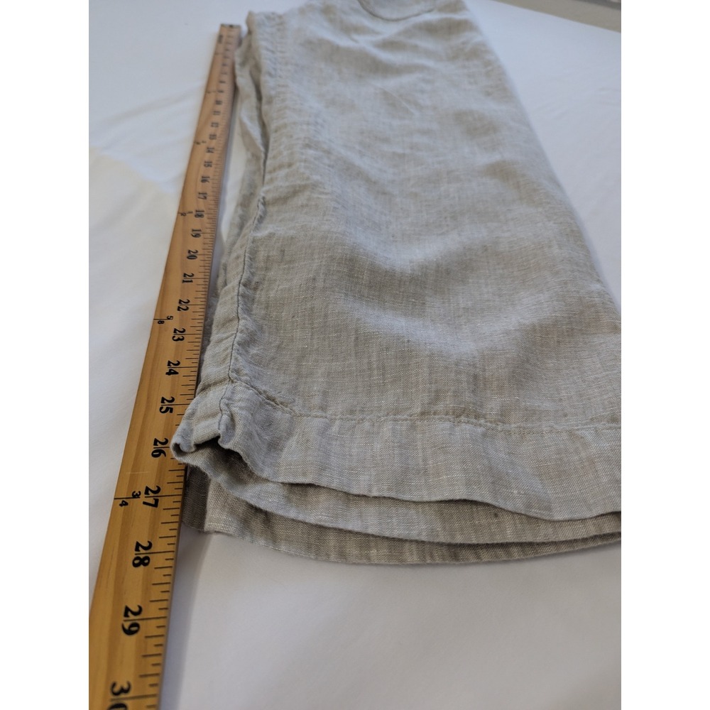 Quince Linen Patch Pocket Wide Leg Pants Womens 8 Flax Beige Minimalist Boho - Picture 9 of 10